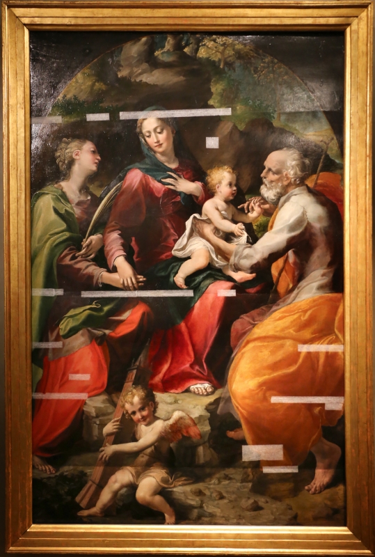 Michelangelo anselmi, sacra famiglia con santa barbara e un angelo, 1534, 01 - Sailko