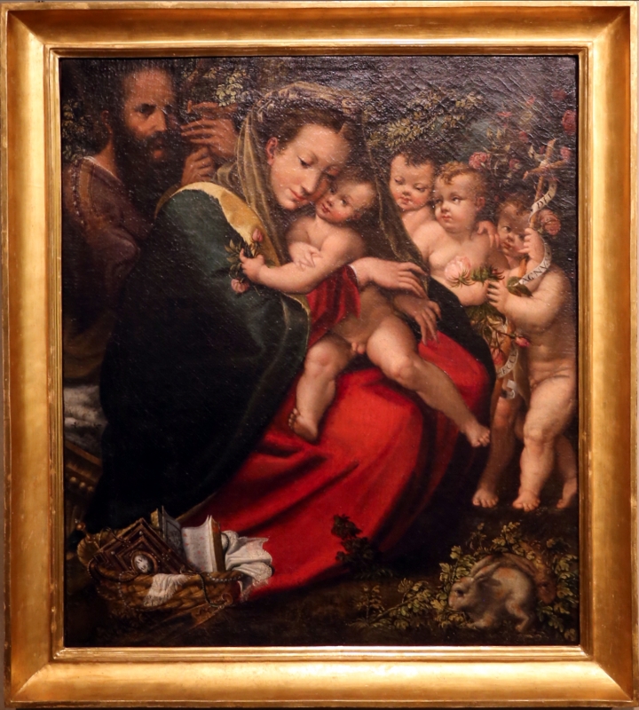 Alessandro mazzola bedoli, sacra famiglia con s. giovannino e due angeli, 1567 ca - Sailko