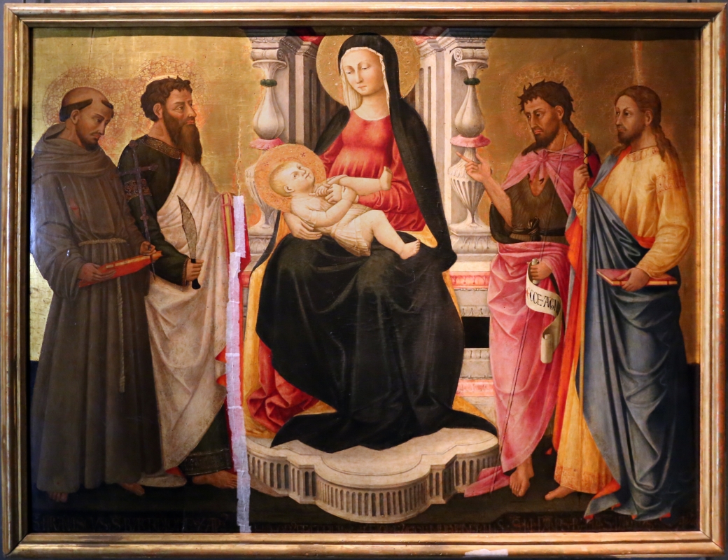 Neri di bicci, madonna col bambino e quattro santi, 1440-50 ca - Sailko