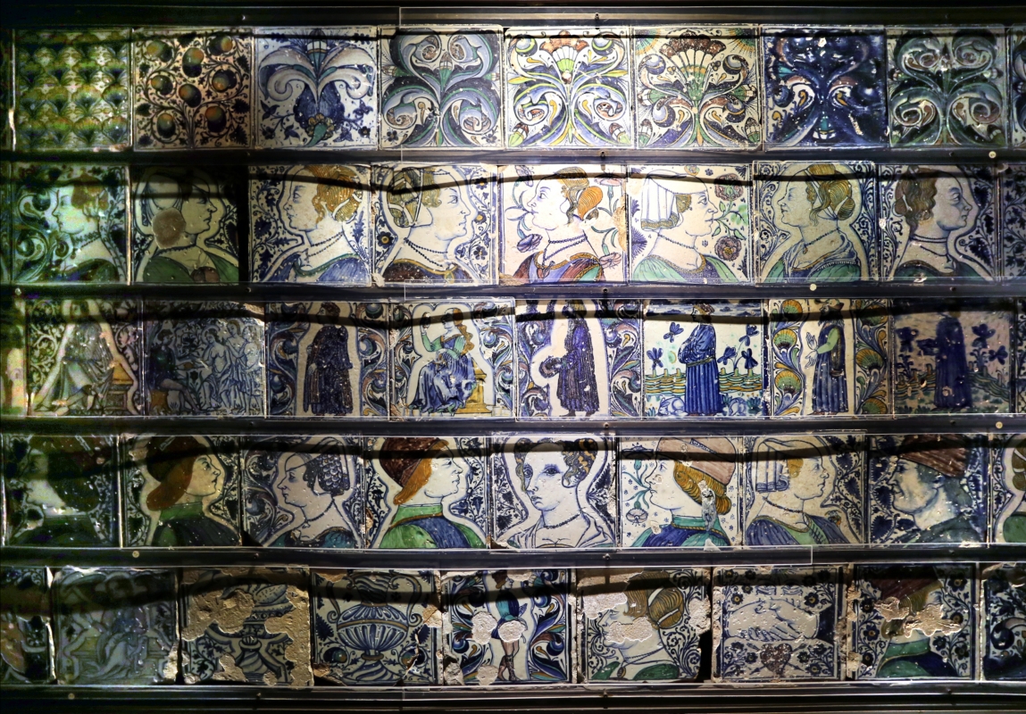 Bottega pesarese, pavimento maiolicato dal monastero di san paolo a parma, 1470-82 ca., 02 - Sailko