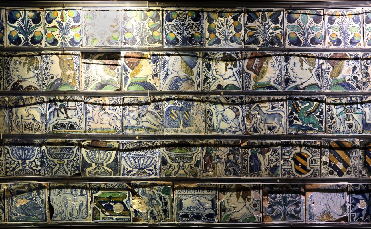 Bottega pesarese, pavimento maiolicato dal monastero di san paolo a parma, 1470-82 ca., 06 - Sailko