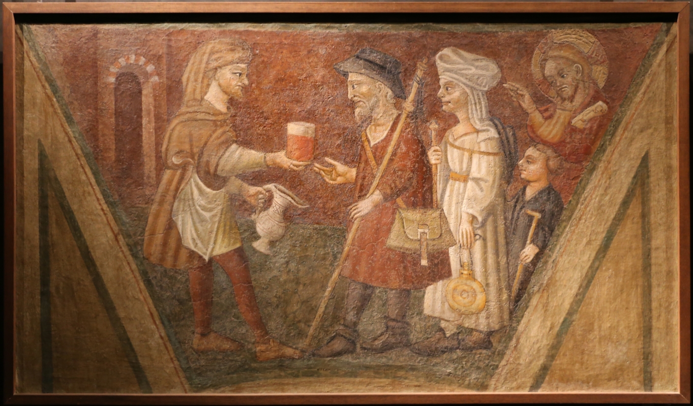 Scuola parmense, opere di misericordia, 1450 ca., dar da bere agli assetati - Sailko