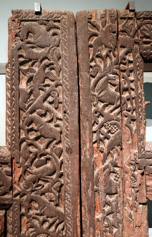 Portale di san bertoldo, in legno intagliato, dalla chiesa di s. alessandro a parma, x secolo 02 - Sailko