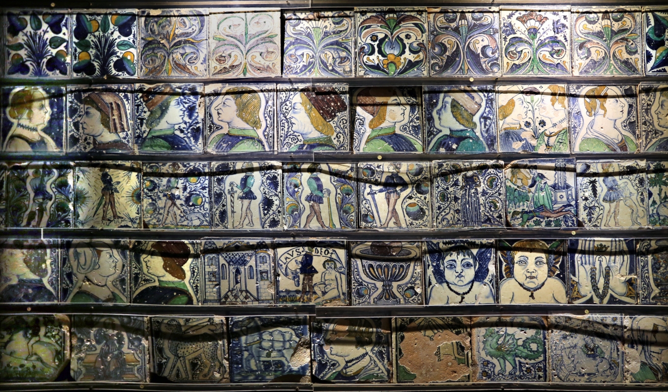 Bottega pesarese, pavimento maiolicato dal monastero di san paolo a parma, 1470-82 ca., 04 - Sailko