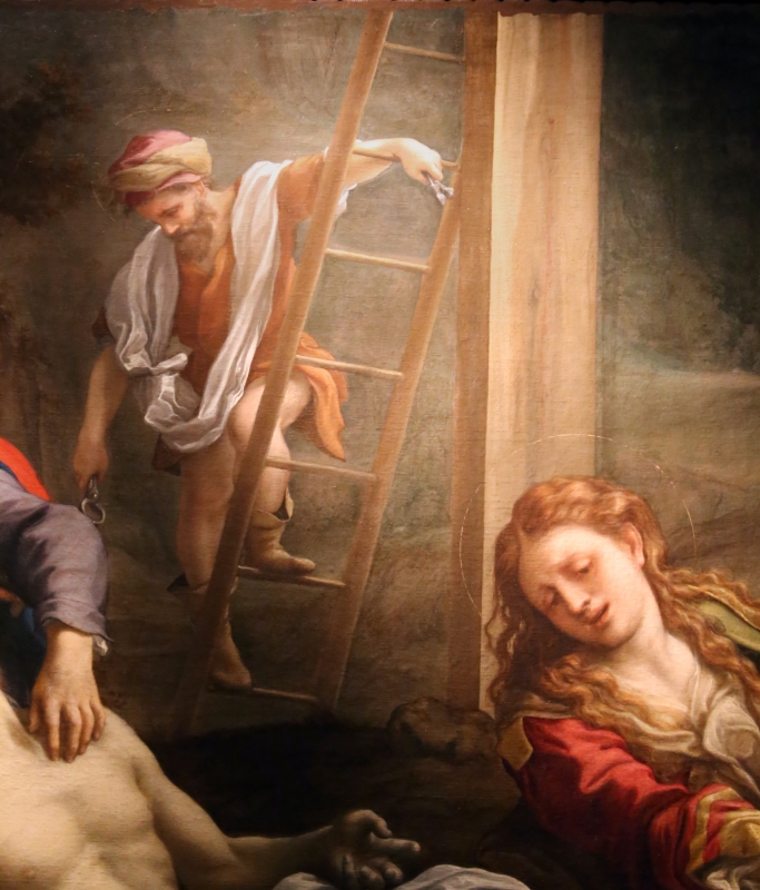 Correggio, compianto sul cristo morto, 1524 ca. 05 scala - Sailko