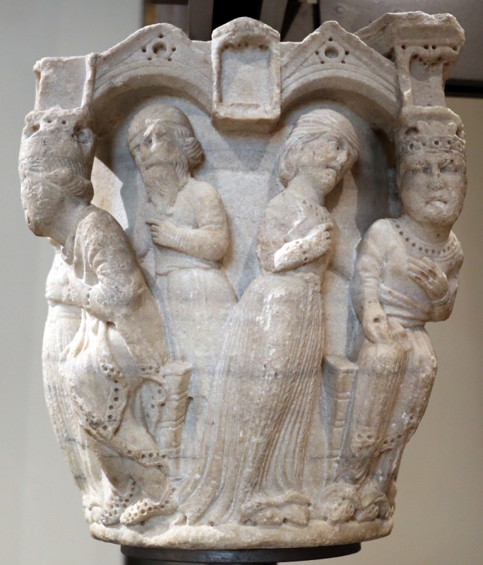 Benedetto antelami, capitello con storie bibliche, dal duomo di parma, 1178, regina di saba - Sailko