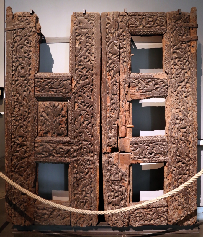 Portale di san bertoldo, in legno intagliato, dalla chiesa di s. alessandro a parma, x secolo 01 - Sailko