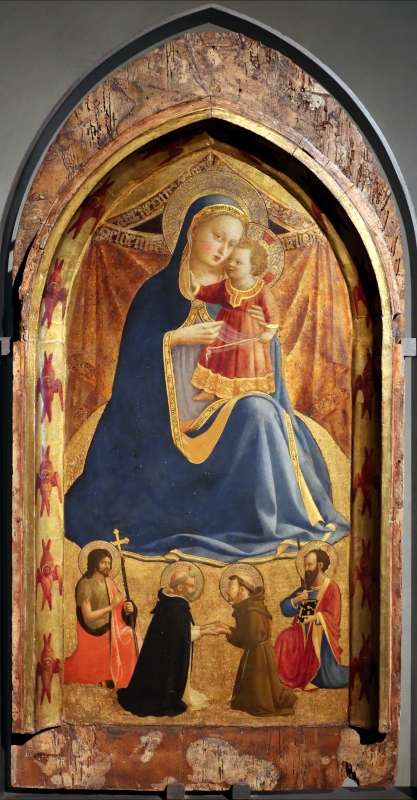 Beato angelico, madonna dell'umiltà e santi g. battista, domenico, francesco e paolo, 1425-30, 01 - Sailko