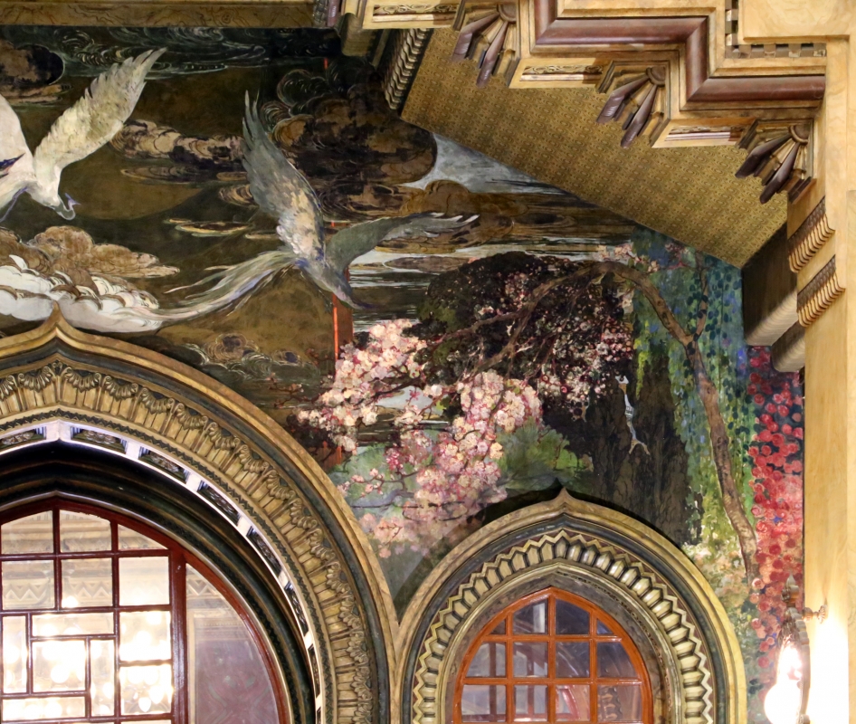 Salsomaggiore, ex-grand hotel, interno, salone moresco, affreschi galileo chini con rivisitazione di Leda e il cigno 06 - Sailko