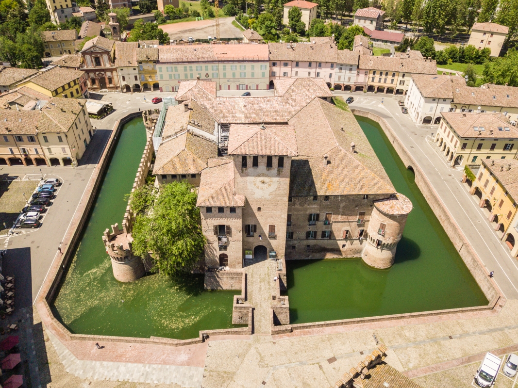 Aerial view of Rocca Sanvitale in Fontanellato - ENIT SpA