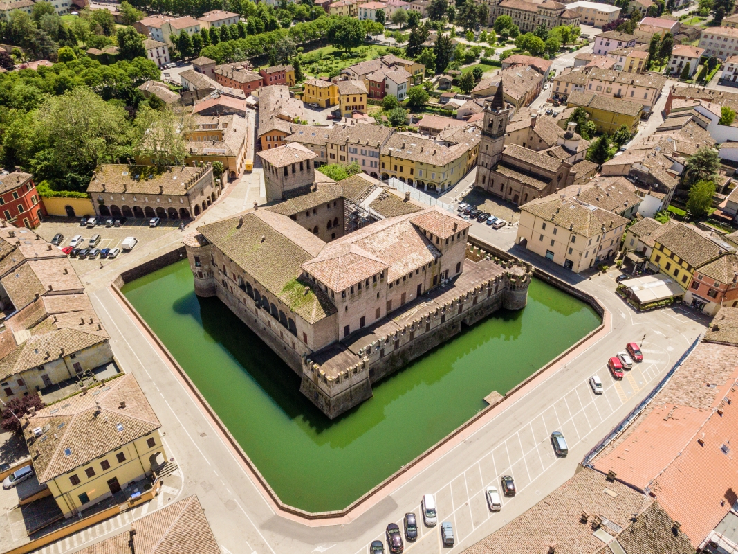 Aerial view of Rocca Sanvitale in Fontanellato - ENIT SpA