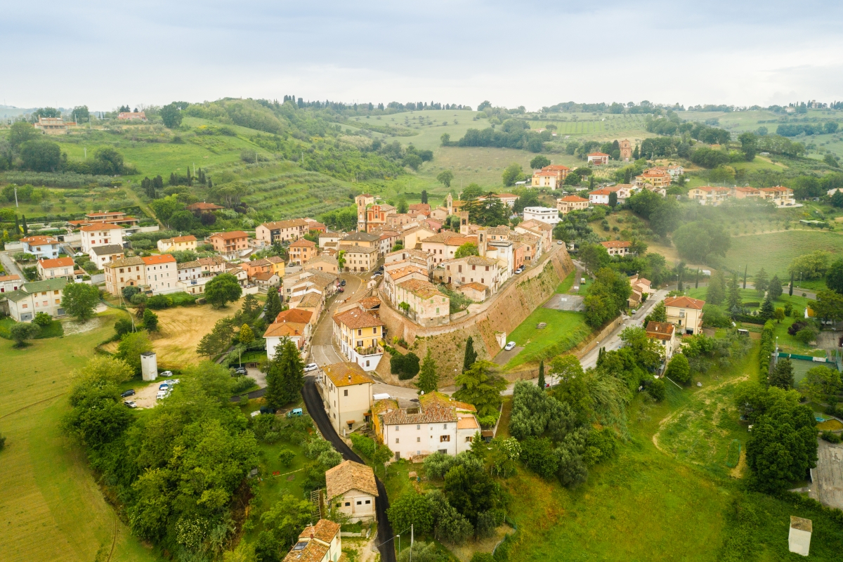 Aerial view of the village of Saltara - ENIT SpA