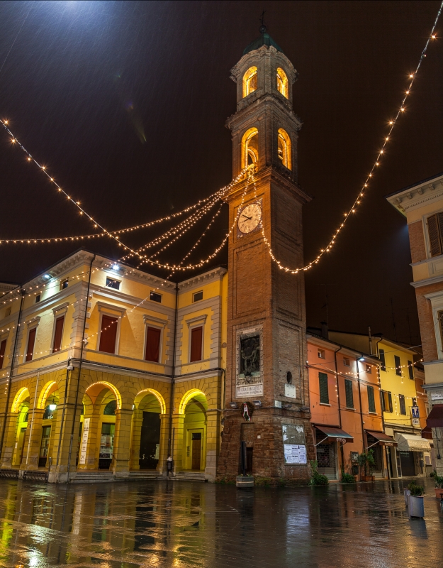 Piazza Massa Lombarda - Torre dell'Orologio e portici - Massimo Pellicciardi