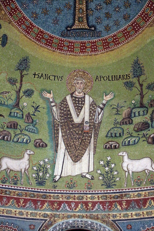 Sant'apollinare in classe, mosaici del catino, trasfigurazione simbolica, VI secolo, 15 s. apollinare - Sailko