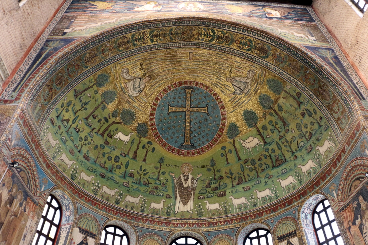 Sant'apollinare in classe, mosaici del catino, trasfigurazione simbolica, VI secolo, 01 - Sailko