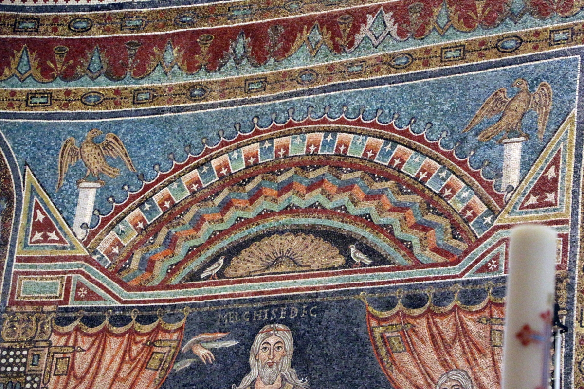 Sant'apollinare in classe, mosaici del catino, sacrifici di abele, melchidesech e abramo, 650-700 ca. 02 - Sailko