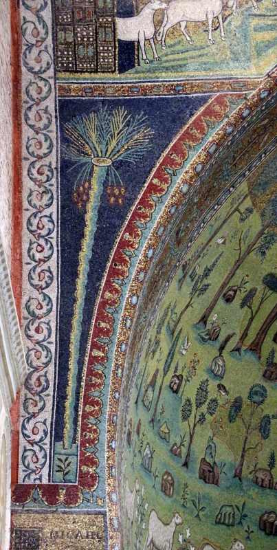 Sant'apollinare in classe, mosaici dell'arcone, palma, VII secolo 02 - Sailko
