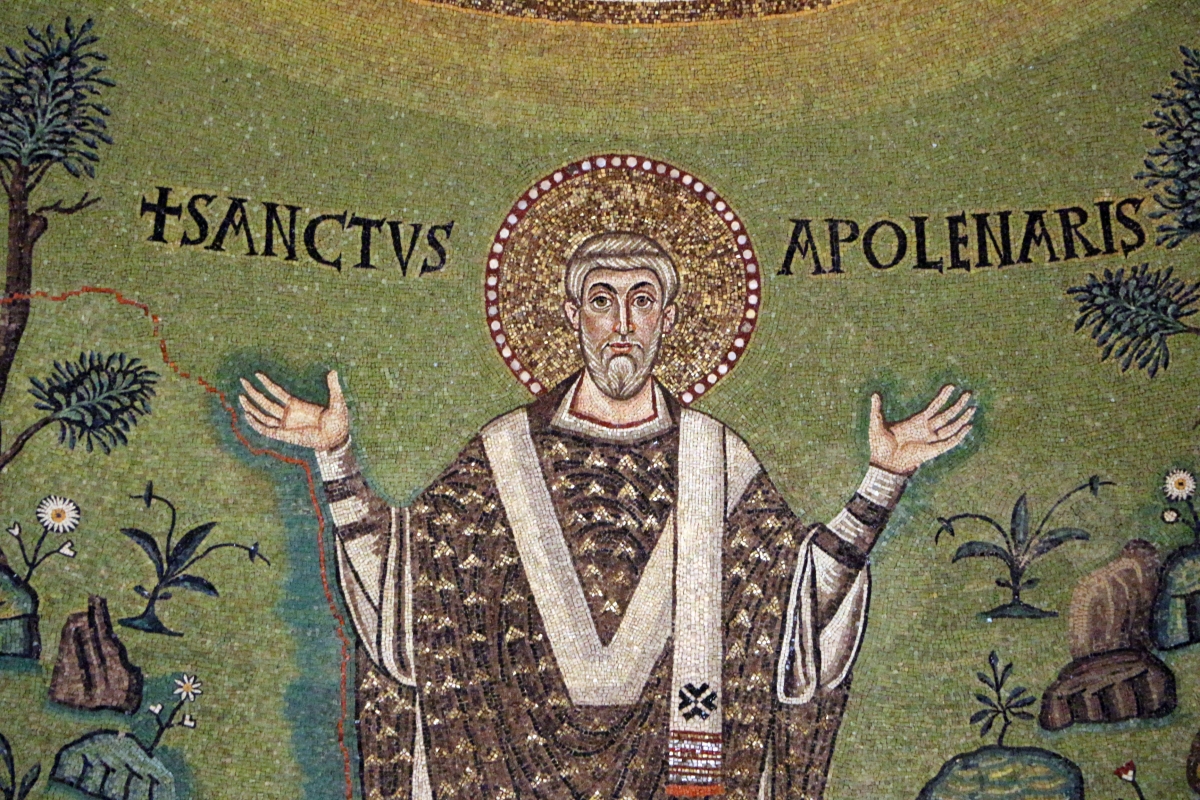 Sant'apollinare in classe, mosaici del catino, trasfigurazione simbolica, VI secolo, 16 s. apollinare - Sailko