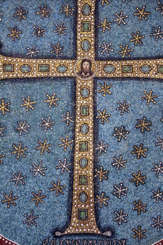 Sant'apollinare in classe, mosaici del catino, trasfigurazione simbolica, VI secolo, 05 croce gemmata - Sailko