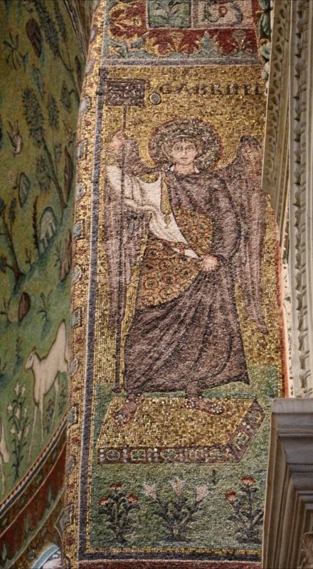 Sant'apollinare in classe, mosaici dell'arcone, arcangelo gabriele, VI secolo - Sailko