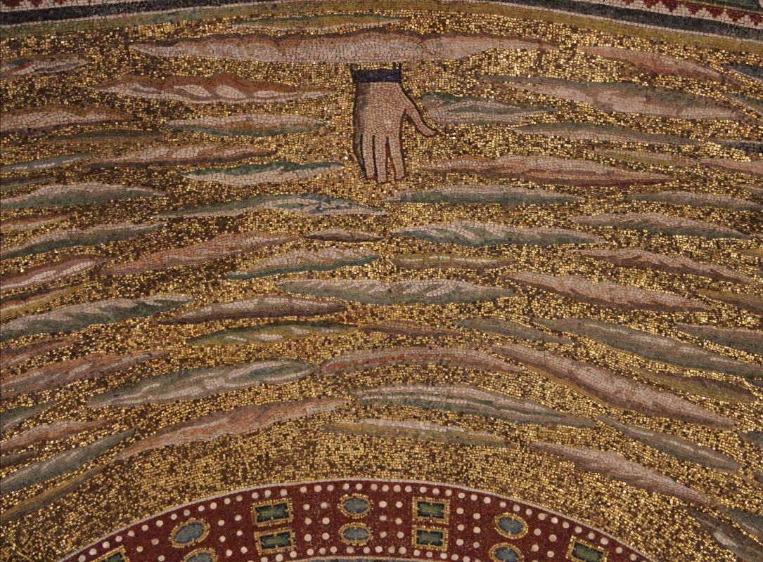 Sant'apollinare in classe, mosaici del catino, trasfigurazione simbolica, VI secolo, 02 mano di dio - Sailko