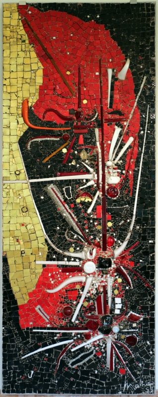 Gruppo mosaicisti su dis. di georges mathieu, omaggio a odoacre, 1959 - Sailko