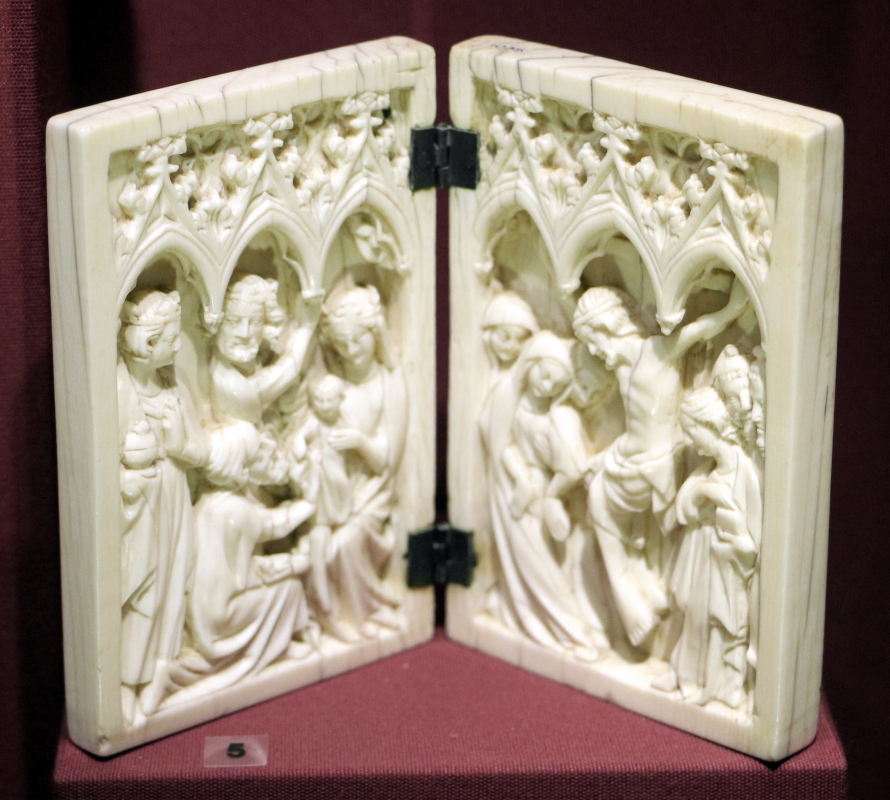 Parigi (forse), dittico con adorazione dei magi e crocifissione, 1340-60 ca - Sailko