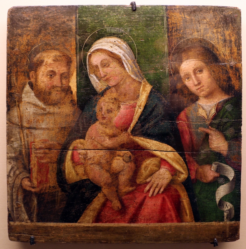 Nicolò rondinelli (attr.), madonna in trono tra s. benedetto e il profeta daniele, xv-xvi secolo - Sailko