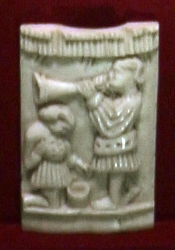 Italia del nord, placchetta di cofano con due personaggi maschili, 1400-1450 ca - Sailko