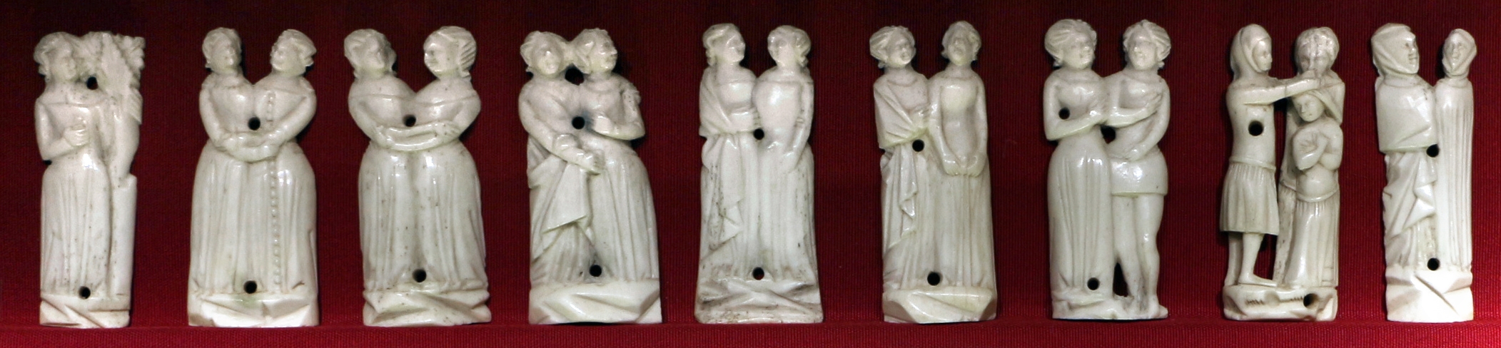 Bottega delle figure inchiodate, nove placchette da un cofanetto, italia centrale, osso, 1350-75 ca - Sailko