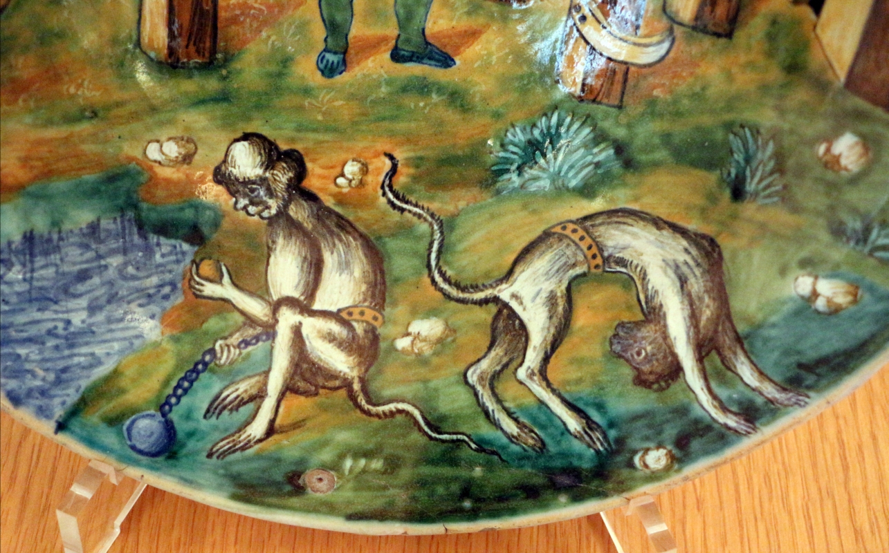 Forlì, catinetto, 1562, 02 scimmie - Sailko