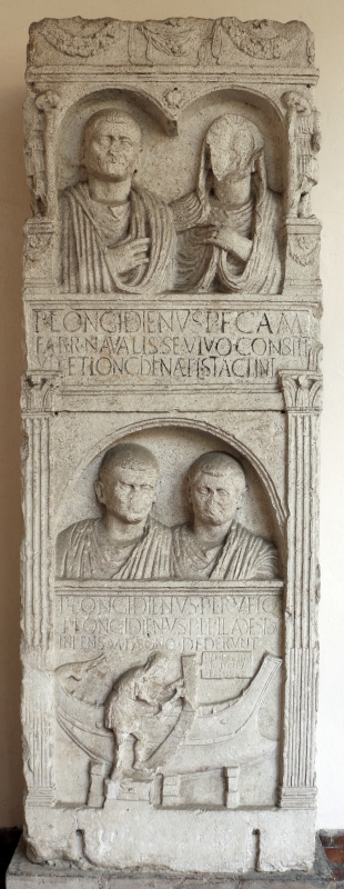Stele a tabernacolo in pietra d'istria, 1-50 dc., da pal. rasponi - Sailko