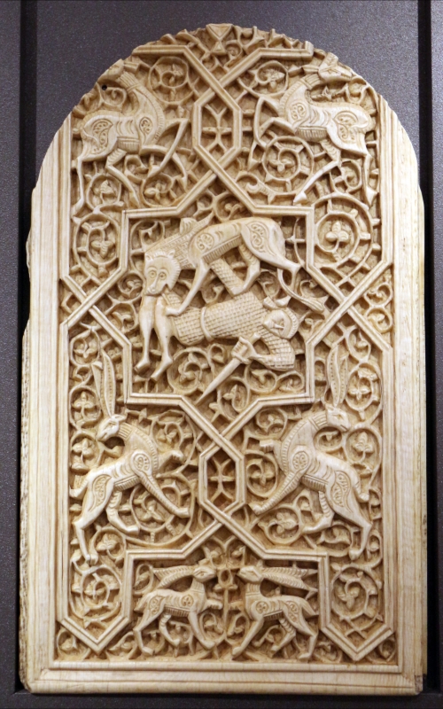 Sicilia islamica, formella con intrecci e animali, 1190-1210 ca - Sailko