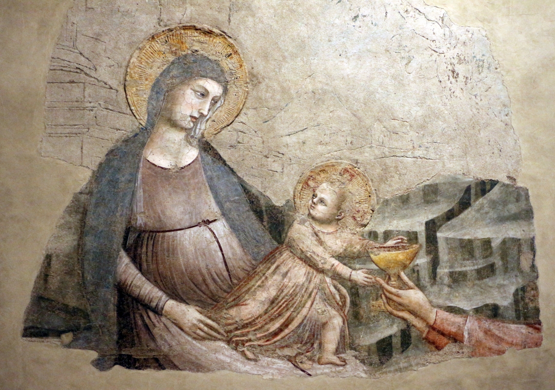 Pietro da rimini e bottega, affreschi dalla chiesa di s. chiara a ravenna, 1310-20 ca., adorazione dei magi 02 - Sailko