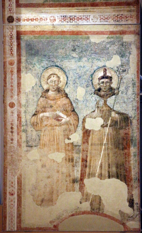 Pietro da rimini e bottega, affreschi dalla chiesa di s. chiara a ravenna, 1310-20 ca., ss. antonio da padova e ludovico - Sailko