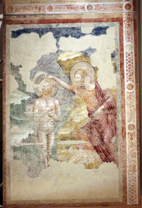 Pietro da rimini e bottega, affreschi dalla chiesa di s. chiara a ravenna, 1310-20 ca., battesimo di cristo 01 - Sailko