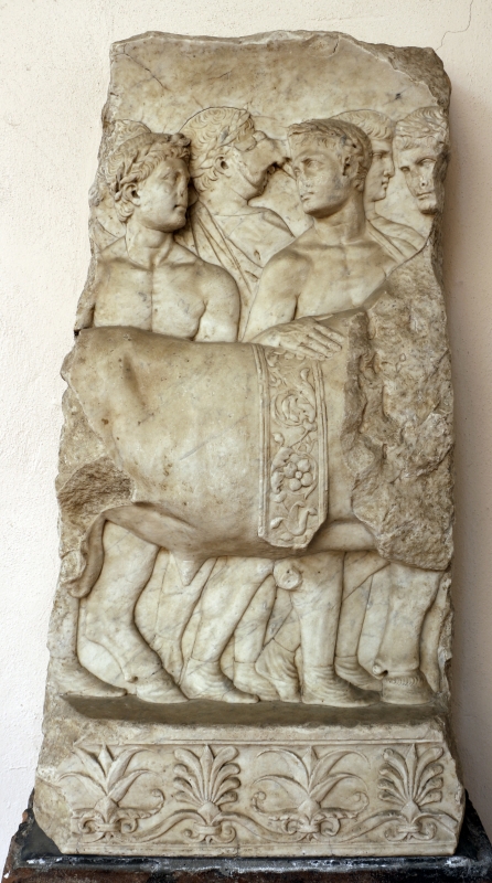 Rilievo di altare monumentale con processione sacrficale (toro), 42-43 dc, dalla zona di s. vitale-mausoleo di galla placidia 01 - Sailko