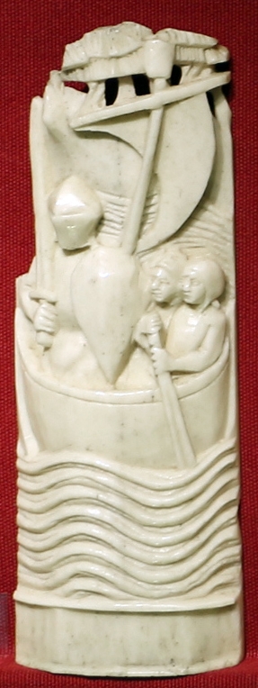 Bottega di baldassarre degli embriachi, placca di confanetto con giasone in viaggio sul mare, 1390-1410 ca - Sailko