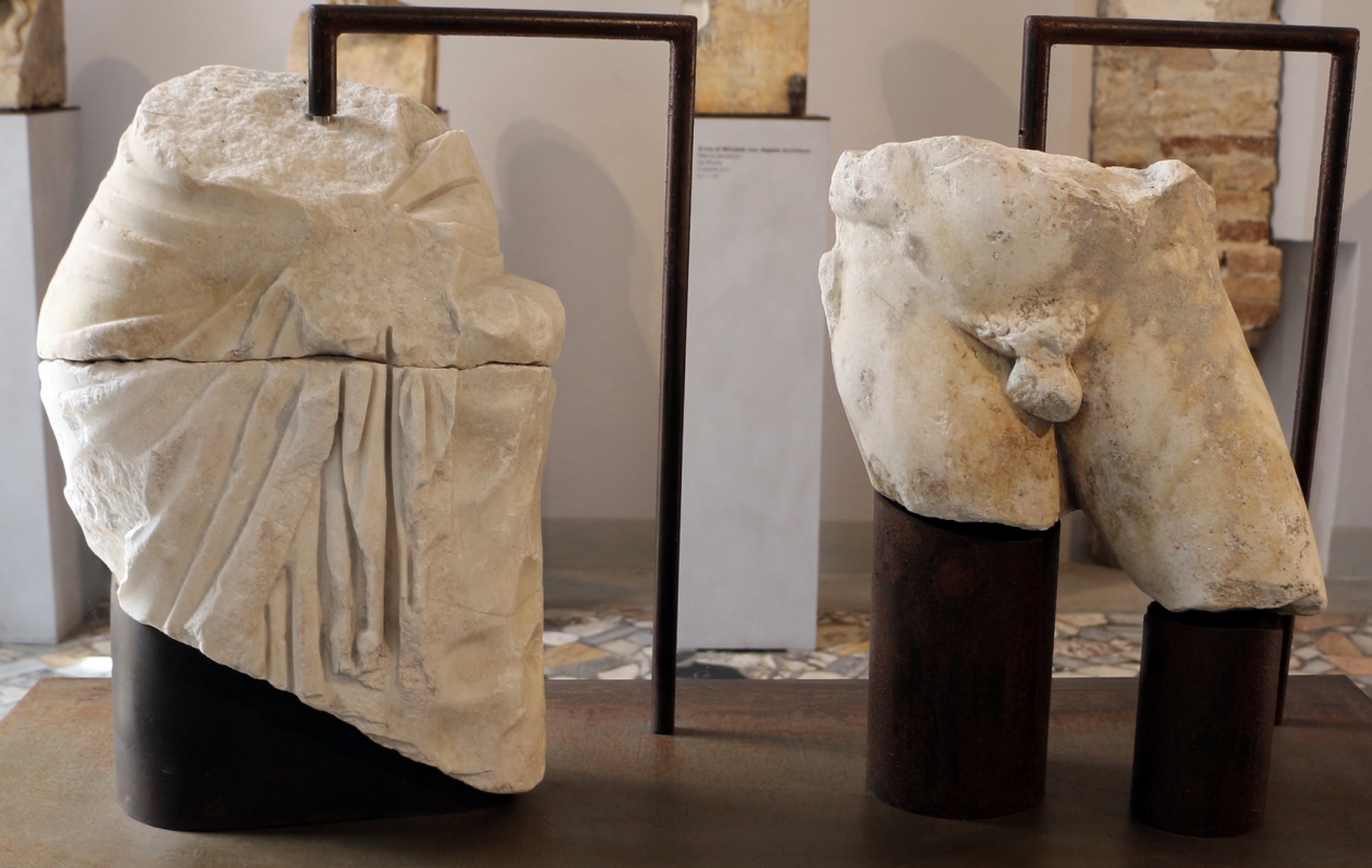 Musa polimnia, 100-150 dc ca. e statua virile nuda, 90-110 dc ca., da via agnello, ravenna - Sailko
