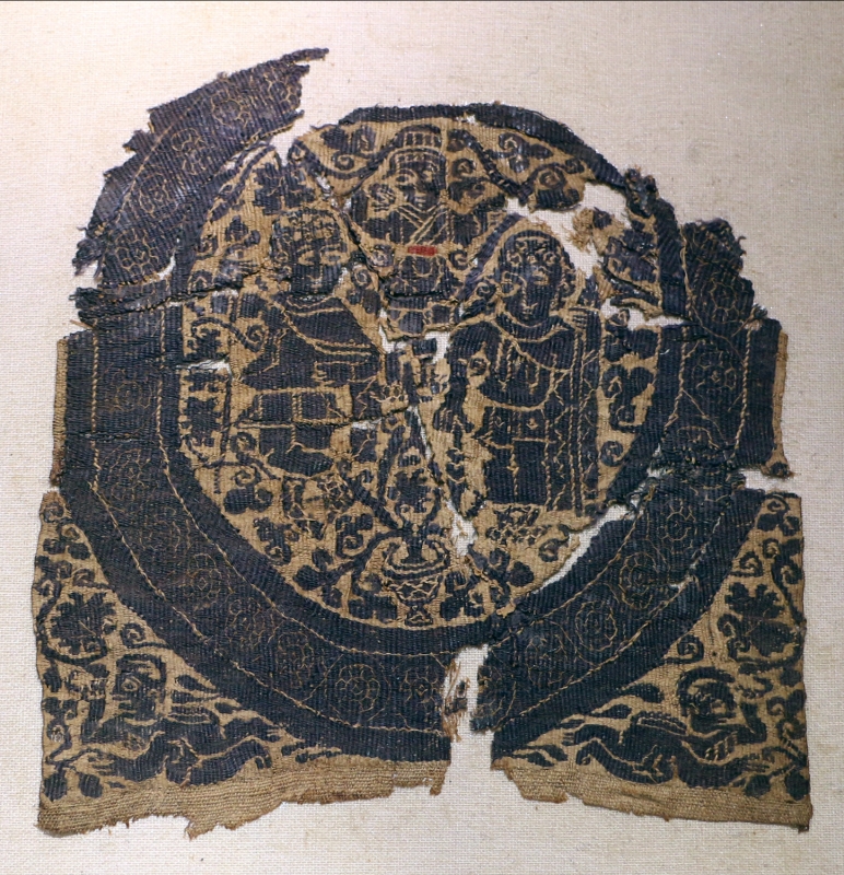 Egitto copto, inserto quadrato con scena dionisiaca, lana e lino, V secolo - Sailko