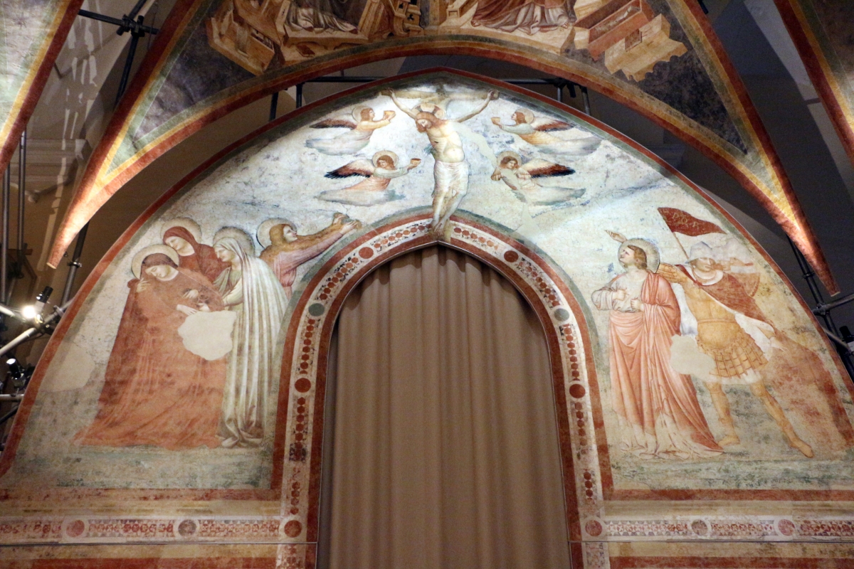 Pietro da rimini e bottega, affreschi dalla chiesa di s. chiara a ravenna, 1310-20 ca., crocifissione 01 - Sailko