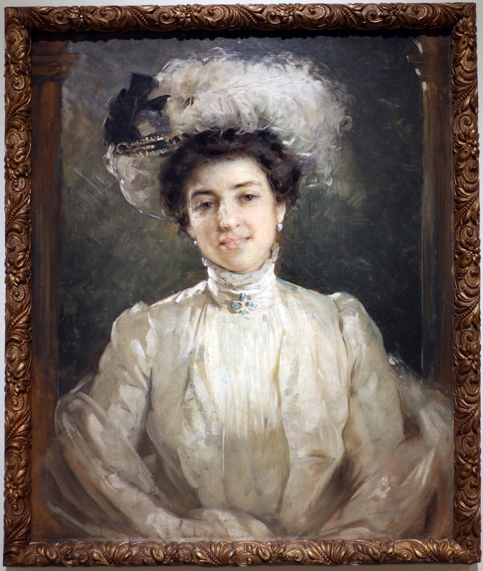 Edgardo saporetti, ritratto della moglie antonietta, 1900 ca - Sailko