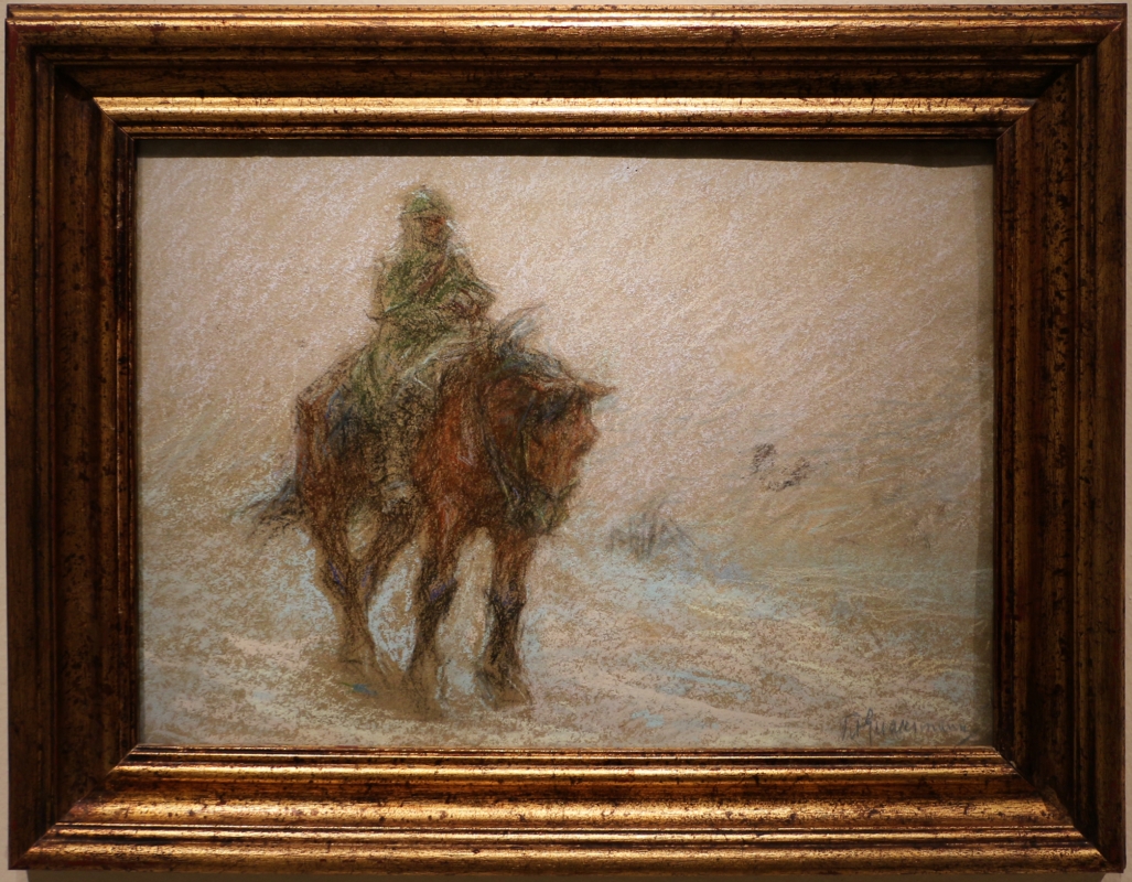 Vittorio guaccimanni, avamposto a cavallo con effetto di neve - Sailko