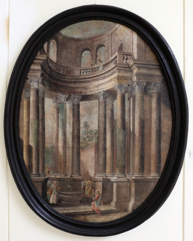 Pittore emiliano, prospettiva con cristo e la samaritana, 1750-1790 ca - Sailko