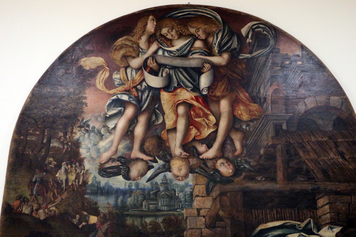 Francesco zaganelli da cotignola, adorazione dei pastori coi ss. bonaventura e girolamo, 1520-30 ca. 02 - Sailko