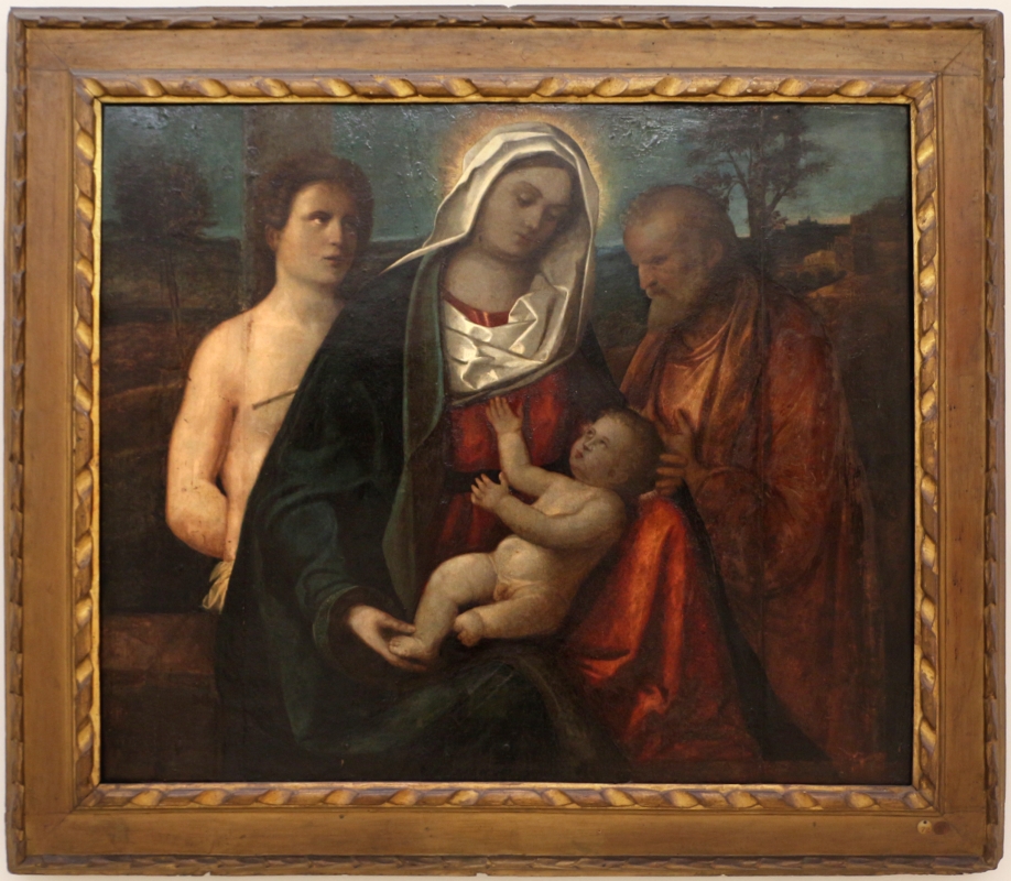 Pietro degli ingannati, sacra famiglia con san sebastiano, 1525-50 ca. (ve) - Sailko