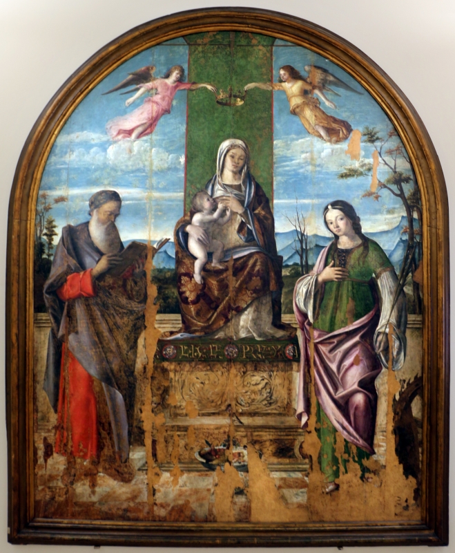Niccolò rondinelli, madonna in trono tra i ss. girolamo e caterina d'alessandria, 01 - Sailko
