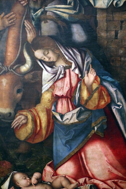 Francesco zaganelli da cotignola, adorazione dei pastori coi ss. bonaventura e girolamo, 1520-30 ca. 08 - Sailko