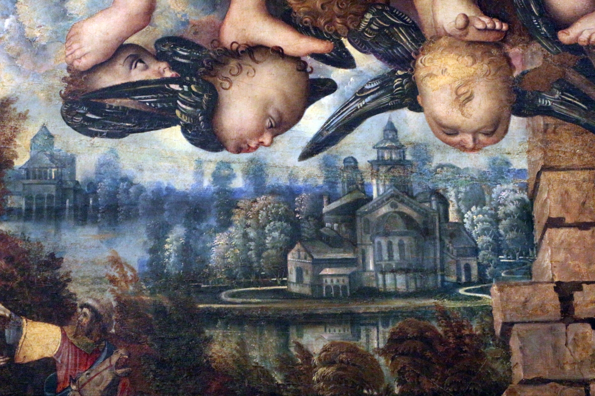 Francesco zaganelli da cotignola, adorazione dei pastori coi ss. bonaventura e girolamo, 1520-30 ca. 03 - Sailko