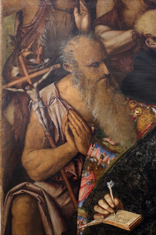 Francesco zaganelli da cotignola, adorazione dei pastori coi ss. bonaventura e girolamo, 1520-30 ca. 05 - Sailko